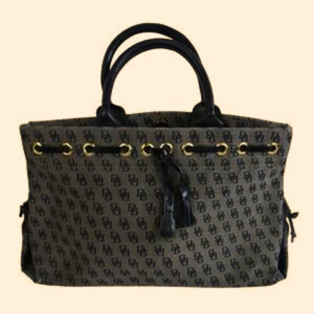 Chic Black and Gray Designer Tote Bag
